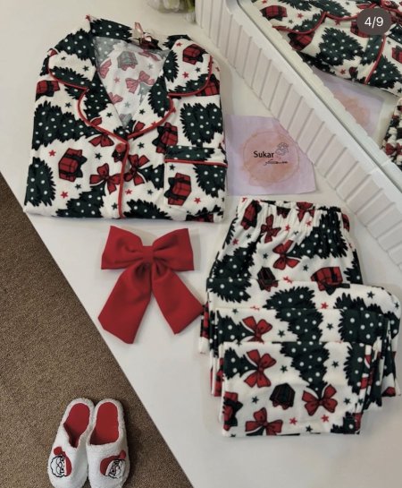 بيجاما فليز ناعم نقشه شجر