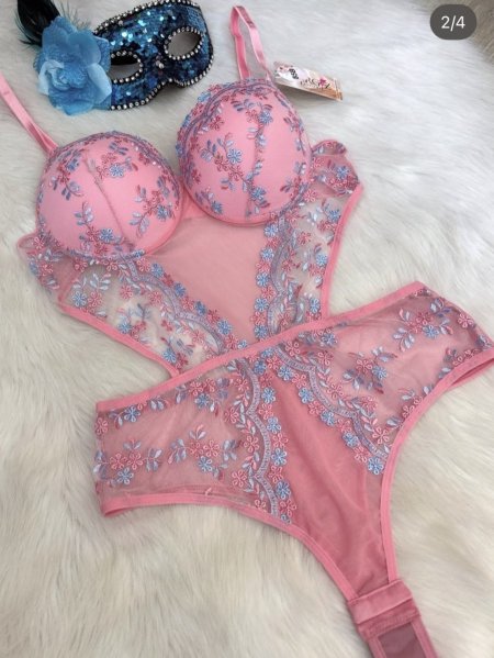 Bodysuit دانتيل زهر مورد ازرق